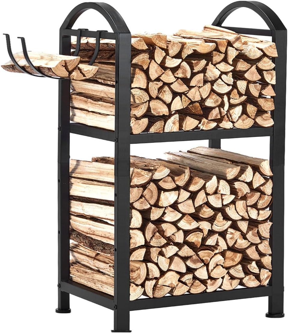 Heavy Duty Firewood Rack for Indoor and Outdoor Storage Needs
