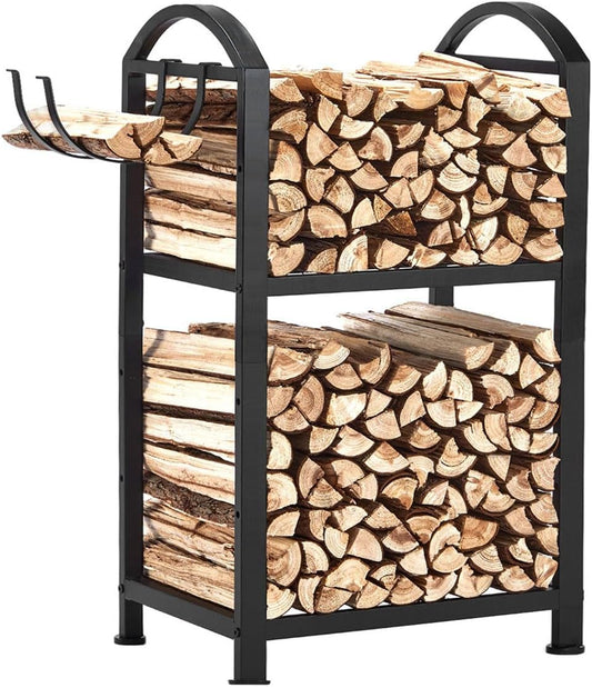 Heavy Duty Firewood Rack for Indoor and Outdoor Storage Needs