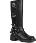 Knee High Riding Boots Women Wide Calf Square Toe - Vintage