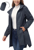 33,000ft Women's Waterproof Long Rain Coat with Hood - Packable day