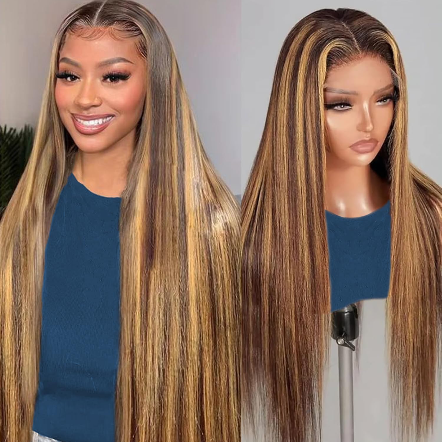 30 Inch Highlight Ombre Lace Front Wig by OOVVDA - 200% Density