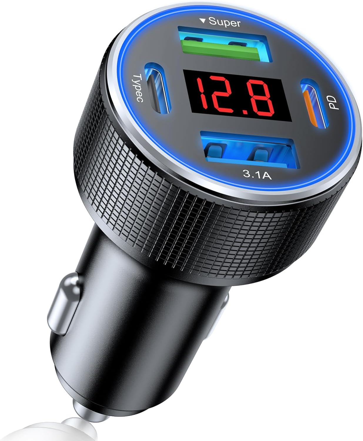 AGEK 4 Port Fast USB C Car Charger