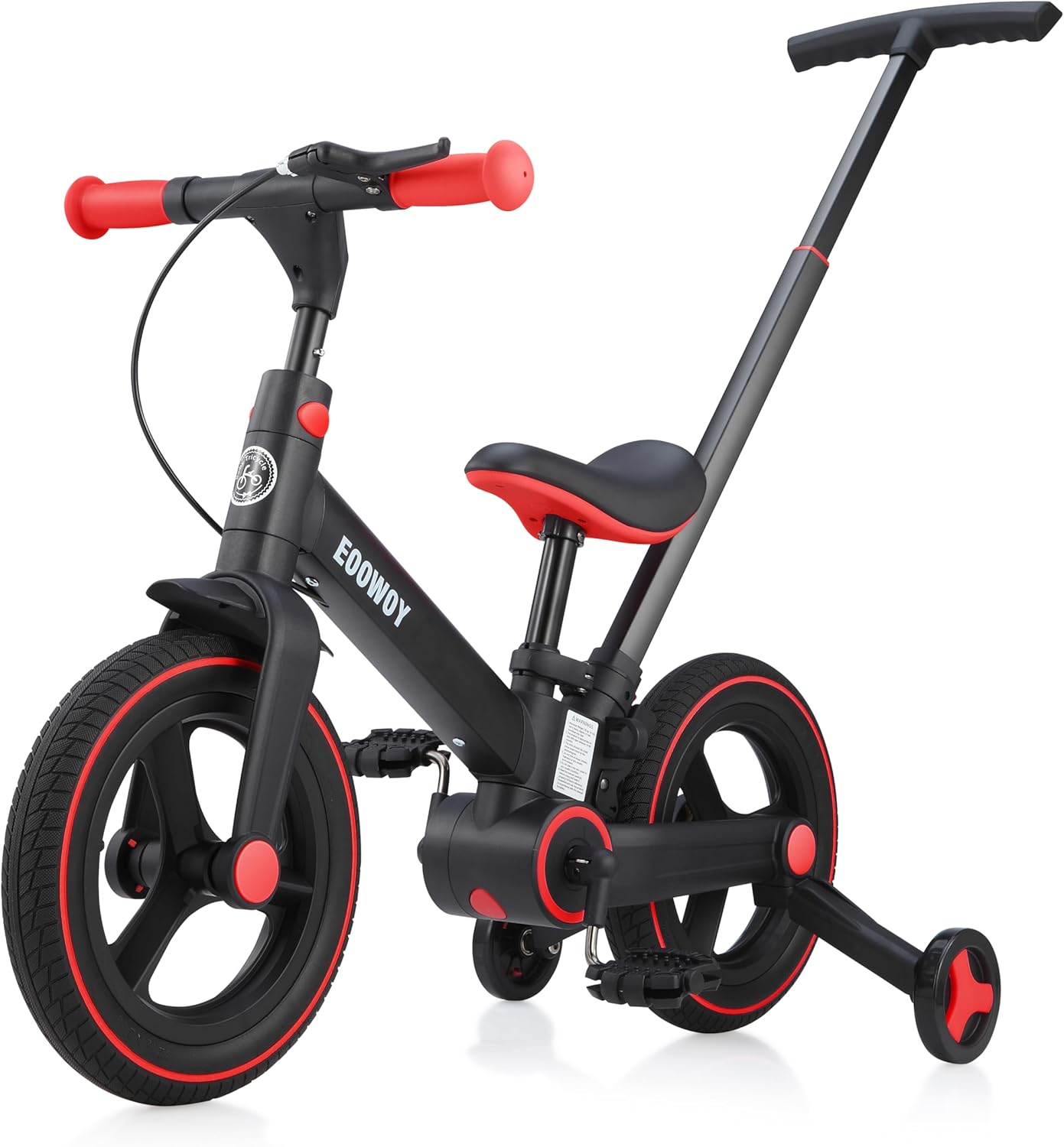 Balance Bike with Push Handle for Kids 18-60 Months - 6 in 1