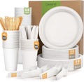 Compostable Paper Plates 350pcs Disposable Plates for Wedding Party