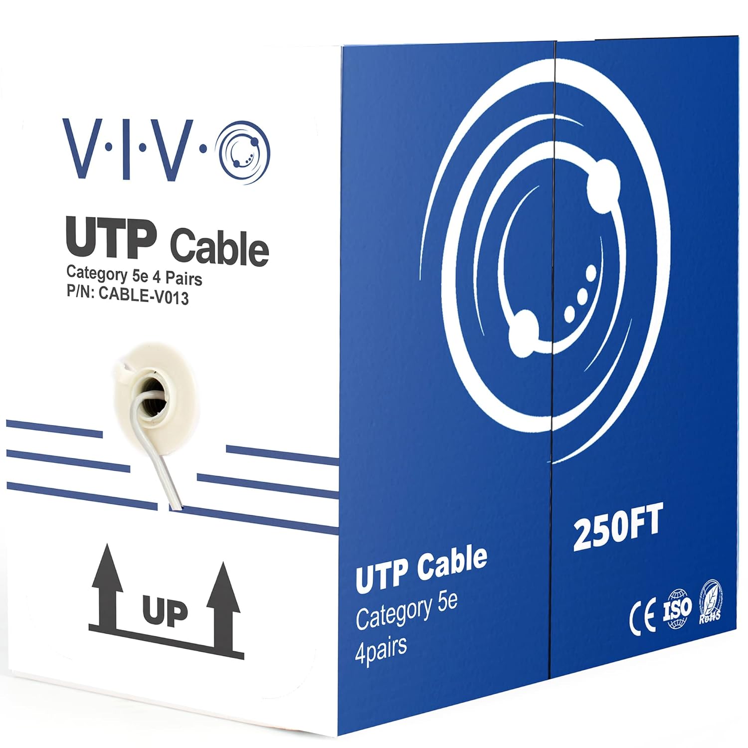 VIVO 250ft Bulk Cat5e Wire for Reliable Ethernet Connections