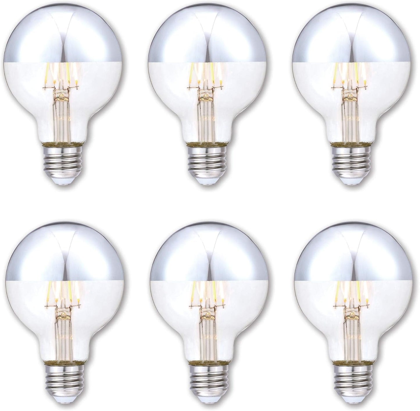 Dimmable Half Chrome Filament LED Light Bulb for Ambient Glow