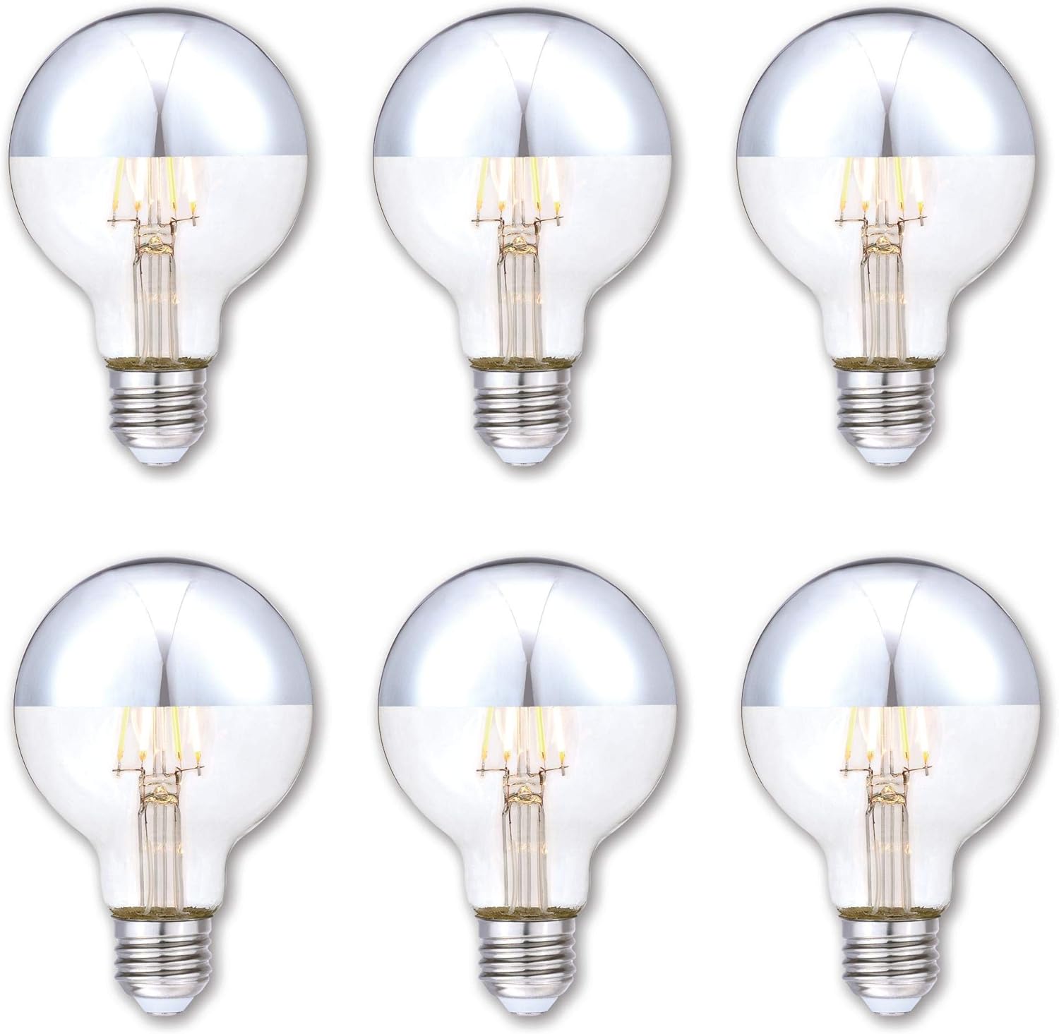 Dimmable Half Chrome Filament LED Light Bulb for Ambient Glow