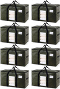 TAILI 8 Pack Green Extra Large Storage Bags - Heavy Duty Moving Totes