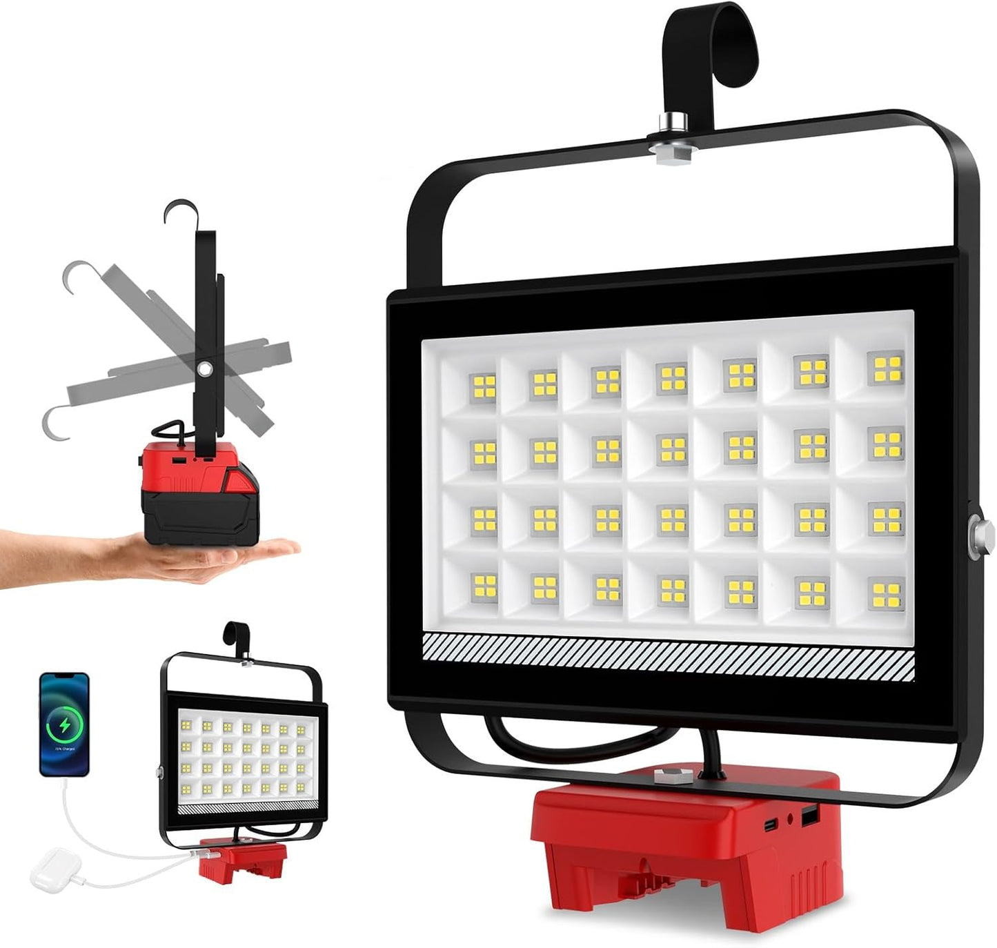 Cordless LED Work Light for Milwaukee 18V Battery - 7000LM