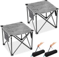 FUNDANGO Folding Camping Stool 2 Pack - Oversized Padded Foot Rest