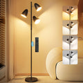 QiMH LED Floor Lamp for Living Room - Dimmable 3-Light Tree Lamp