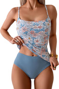Women's Tankini Tummy Control Two Piece Swimsuit - Full Coverage lined