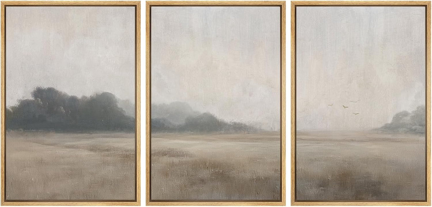 MUDECOR Framed Wall Art Print Set for Serene Meadow Decor