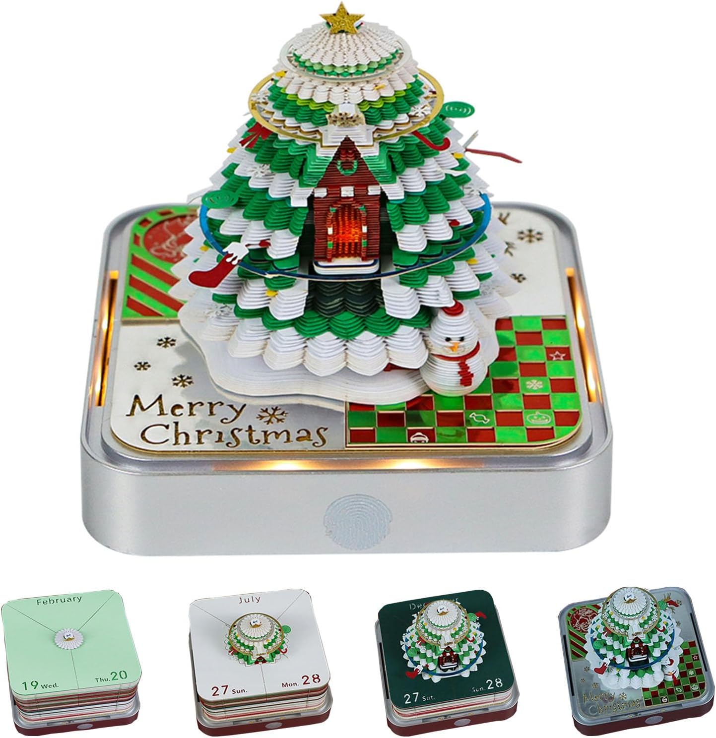 3D Desk Calendar 2026 with LED Lights for Home and Office Decor