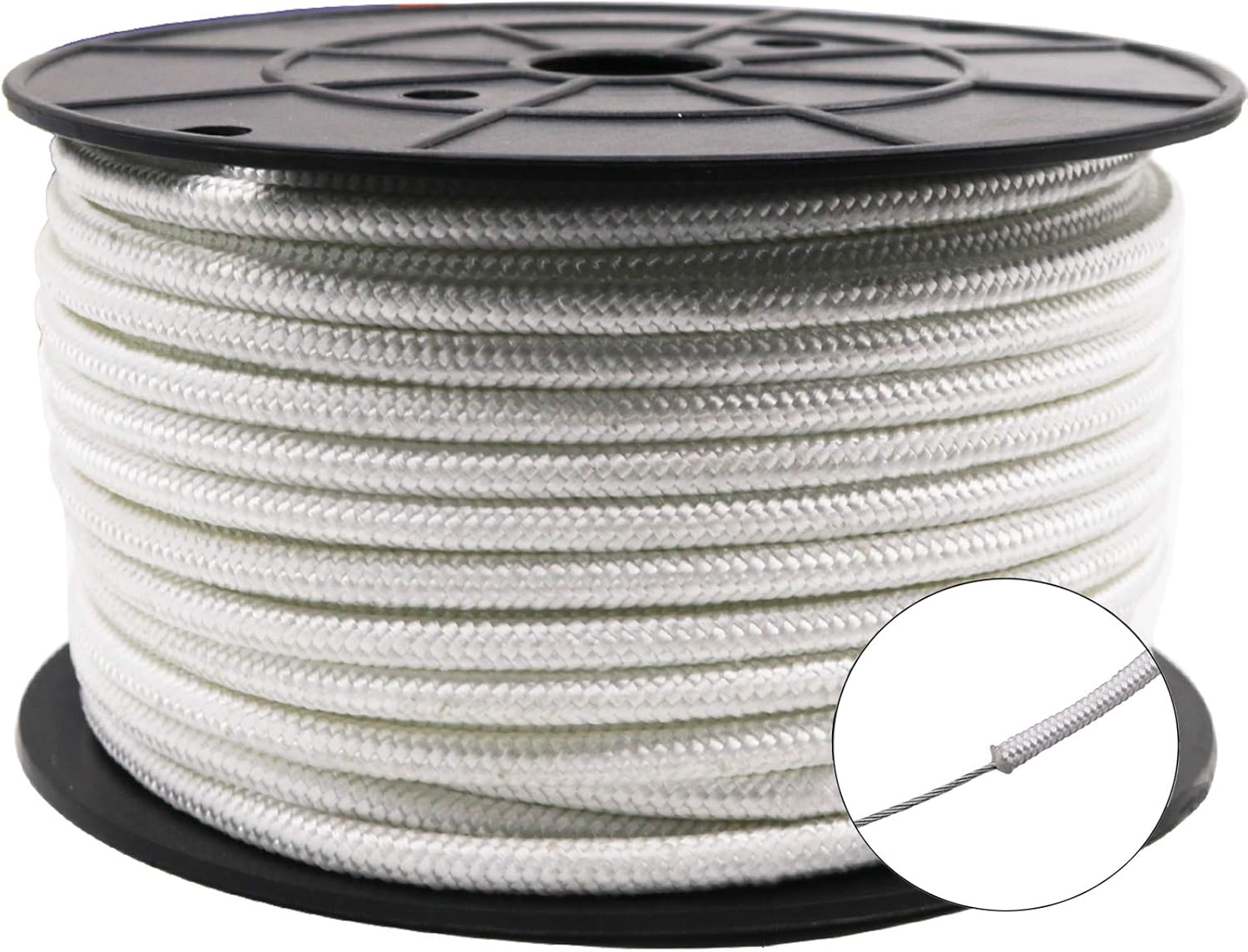 Wire Center Flagpole Rope 5/16in x 100 feet - Durable Halyard