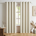 DUALIFE Blackout Curtains 52 x 84 in - Cream Light Beige Room