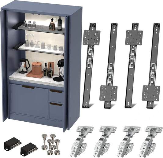 22 Inch Cabinet Pocket Door Slide Hinge Kit for Inset Applications
