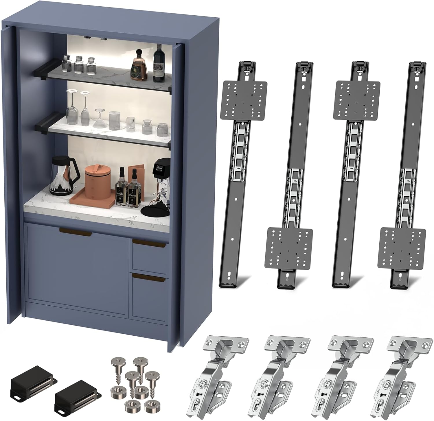 20 Inch Cabinet Pocket Door Slide Hinge Kit for Inset Applications