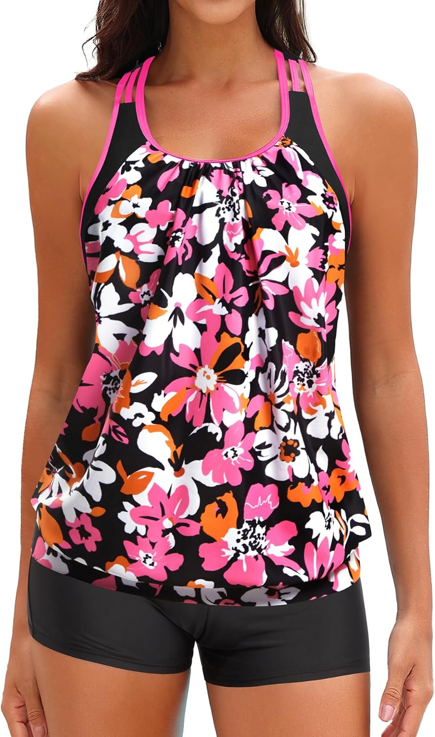 Yonique Two Piece Tankini Bathing Suits for Women with Shorts