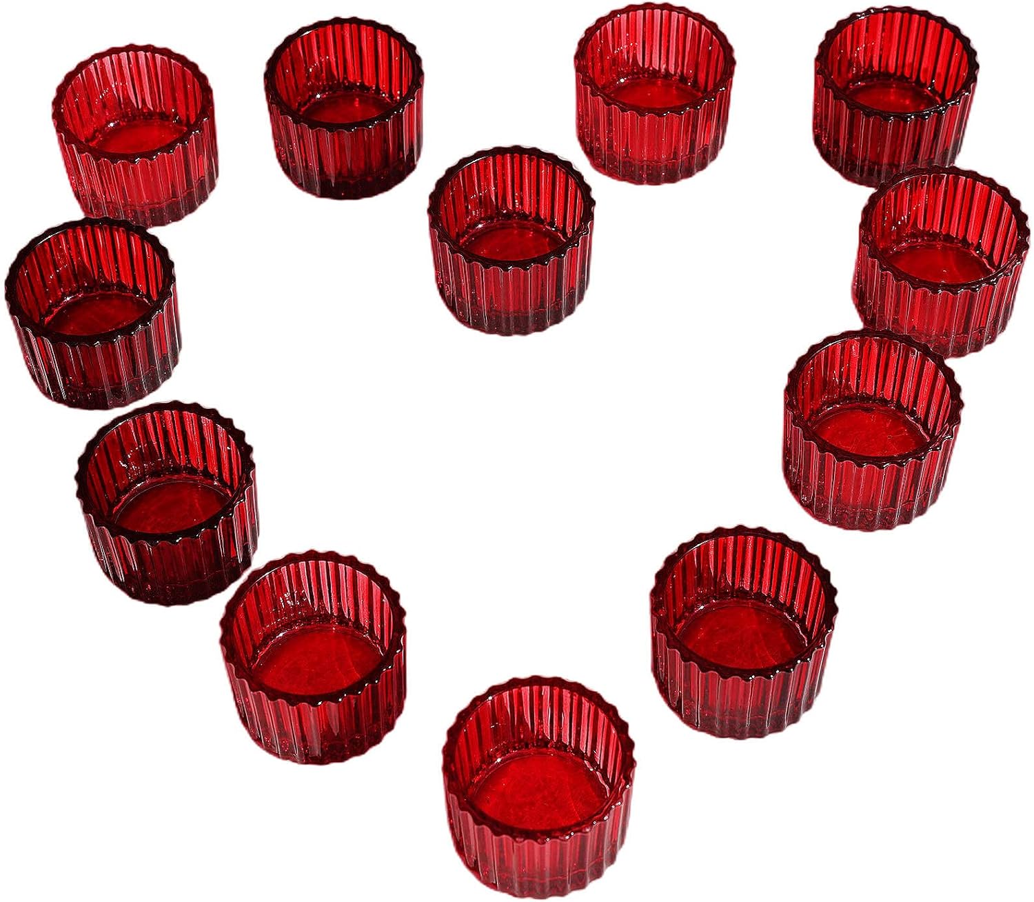 VOHO 24pcs Red Tealight Candle Holders for Festive Decor