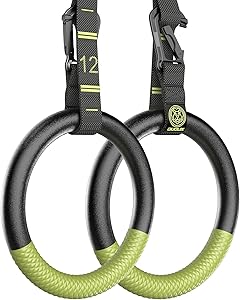 QUOLIX Gymnastic Rings with Adjustable Straps for Workouts
