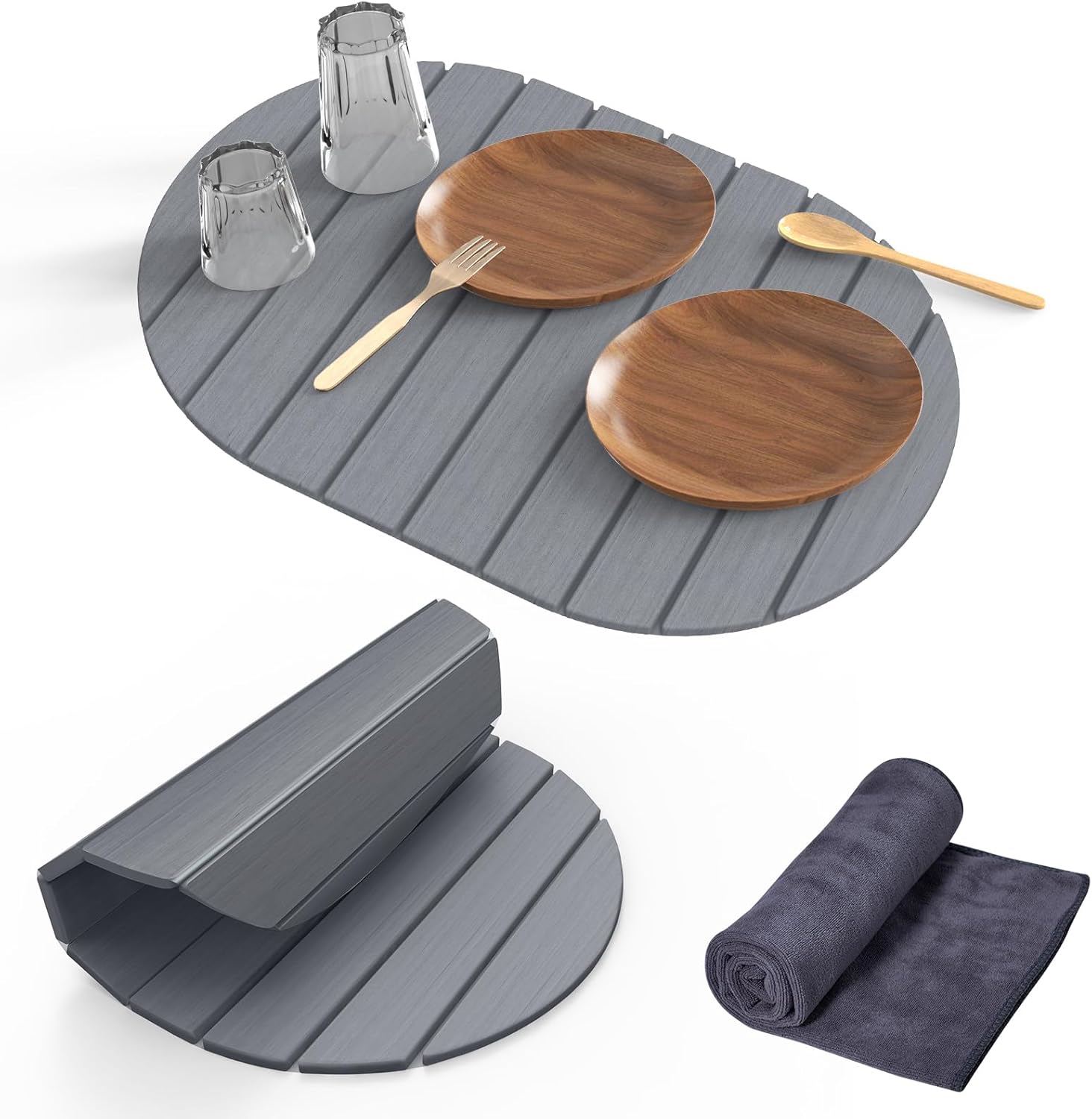 Stone Dish Drying Mat for Kitchen Counter - Fast-Drying Design