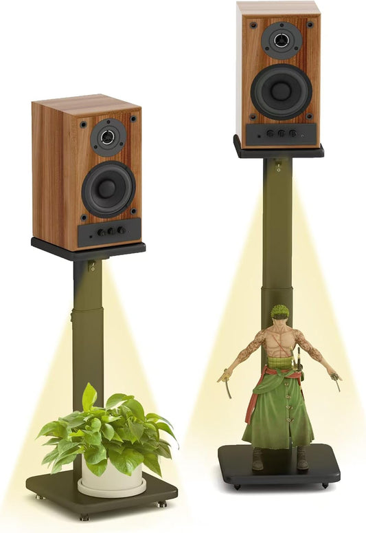 Universal Adjustable Speaker Stands - Easy Assembly, 25 lbs Capacity