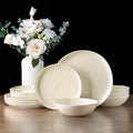 AmorArc Ceramic Dinnerware Set for 4 - Handmade Reactive Glaze, 12pc