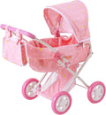Twinkle Stars Princess Doll Stroller - Foldable Play Bassinet