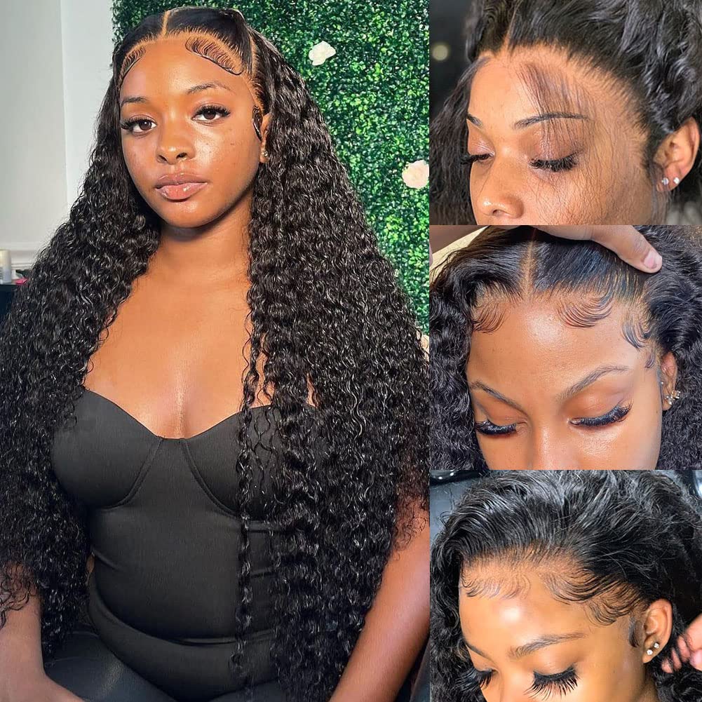 Deep Wave Lace Front Wigs Human Hair for Black Women 26 Inch
