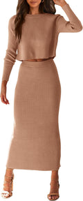 PRETTYGARDEN Women's 2 Piece Sweater Set - Flattering Fall Knit Set