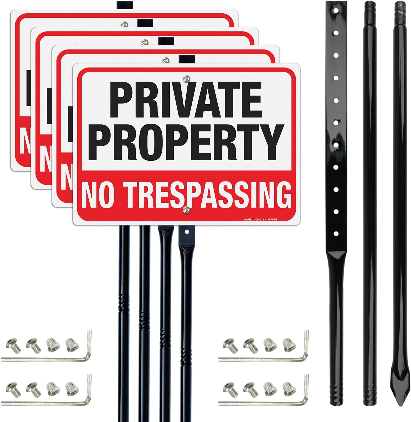 Faittoo Large No Trespassing Sign for Private Property Use