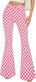 Bell Bottom Jeans for Women High Waisted Stretch Plaid Flare Jeans run
