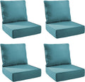 Outdoor Cushion Set 24x24x6 in Peacock Green - 4-Pack