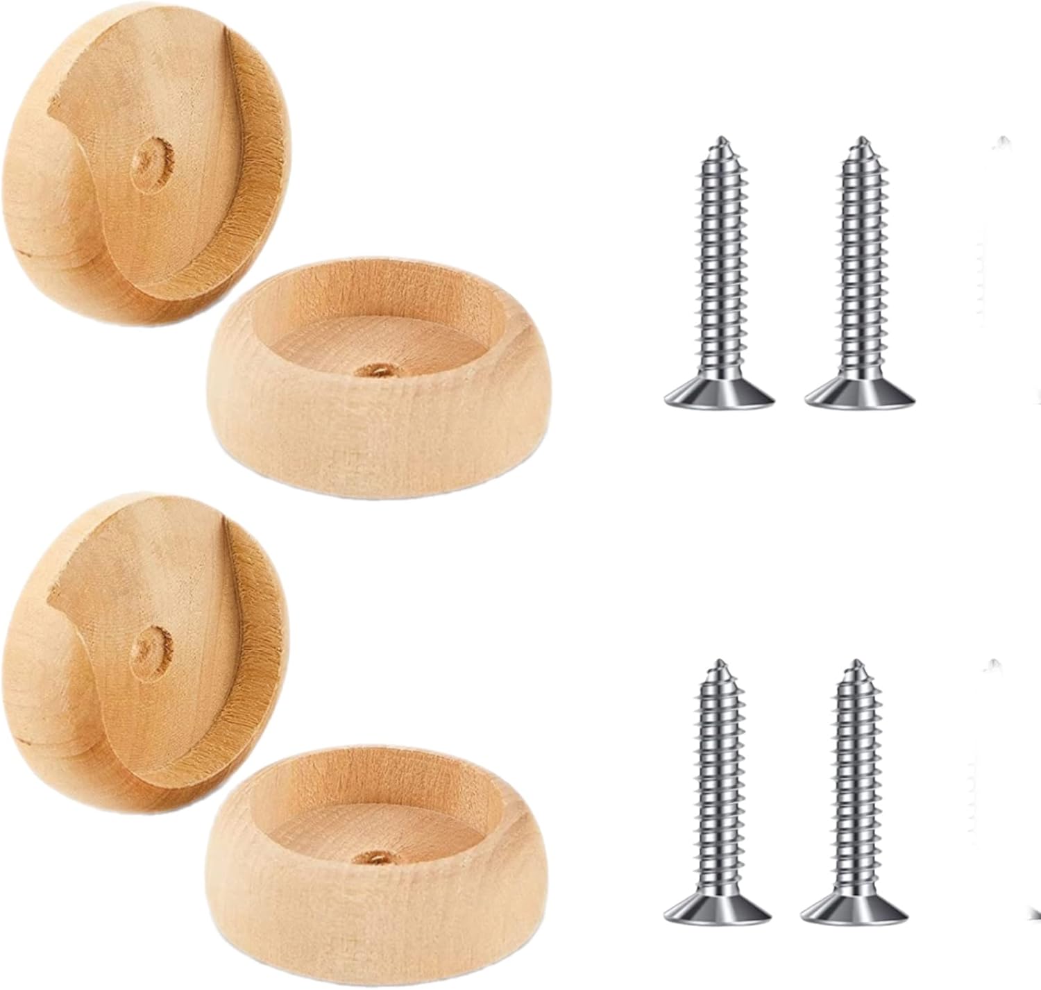 ALAZCO Wooden Closet Pole Holders - Solid Wood Design for Easy Organization