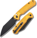 CJRB Pyrite-Light Folding Knife 3.34in AR-RPM9 Blade - EDC Amber