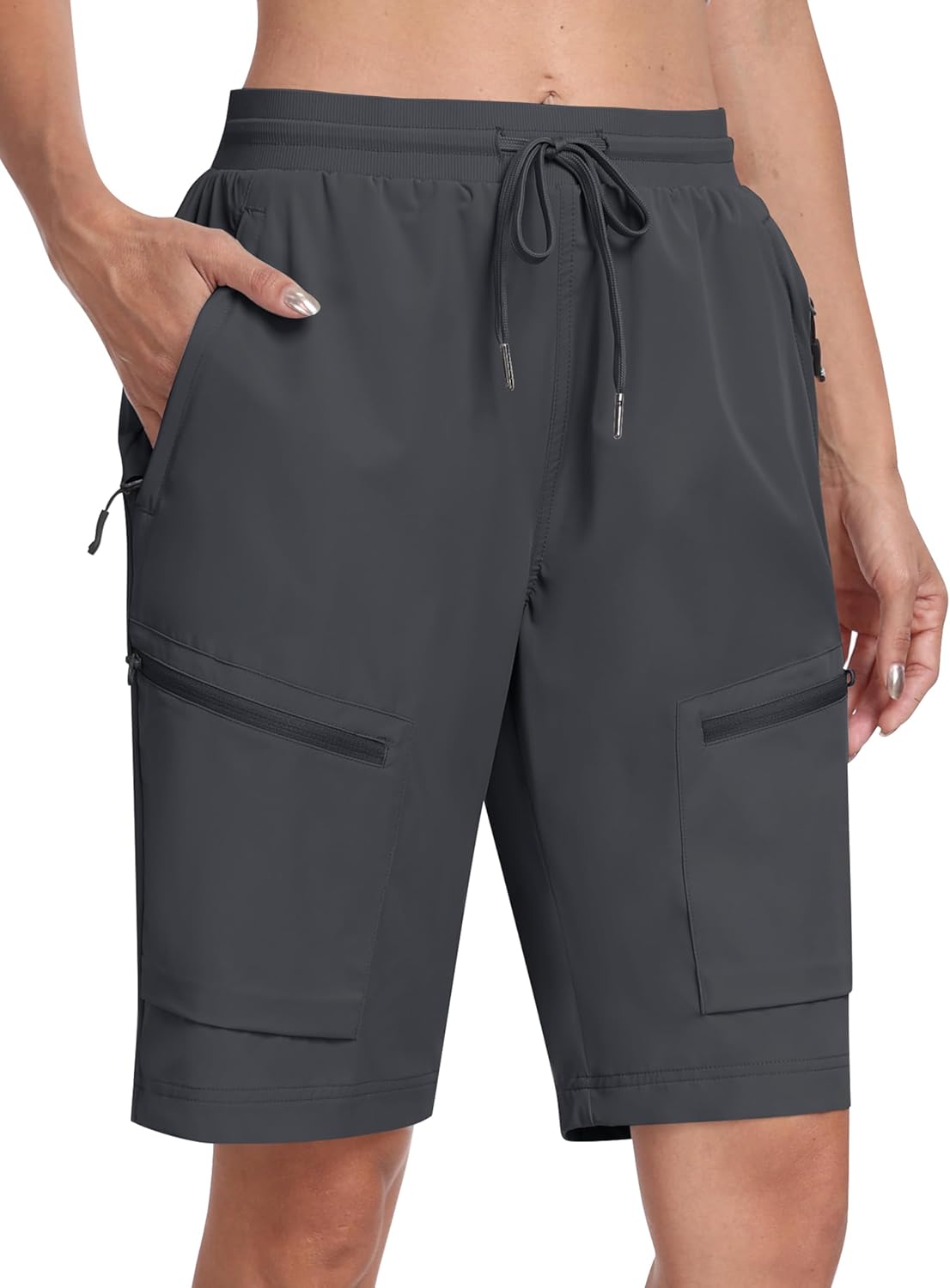 MoFiz Womens 10 Long Shorts for Hiking and Athletic Activities