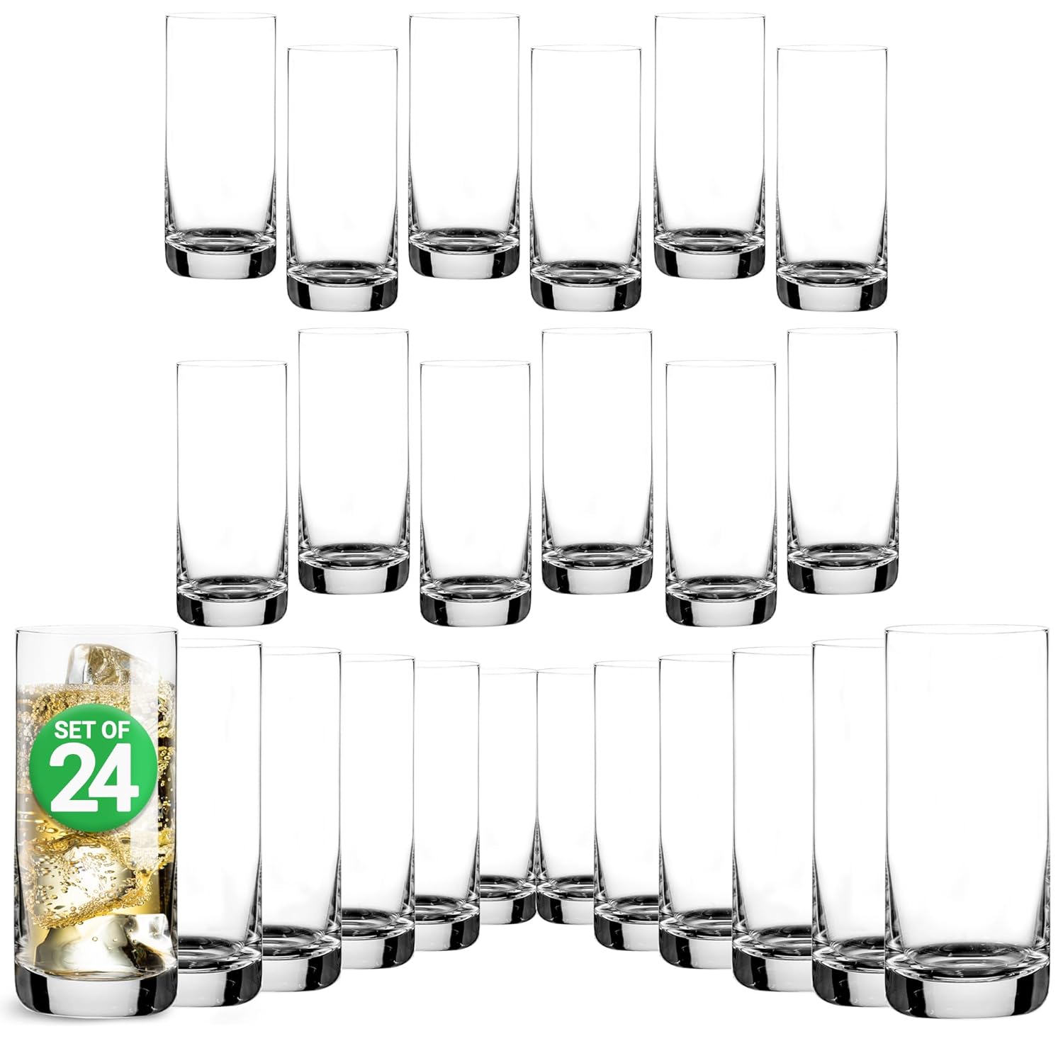 NutriChef 14.2 oz Highball Drinking Glasses for Every Occasion