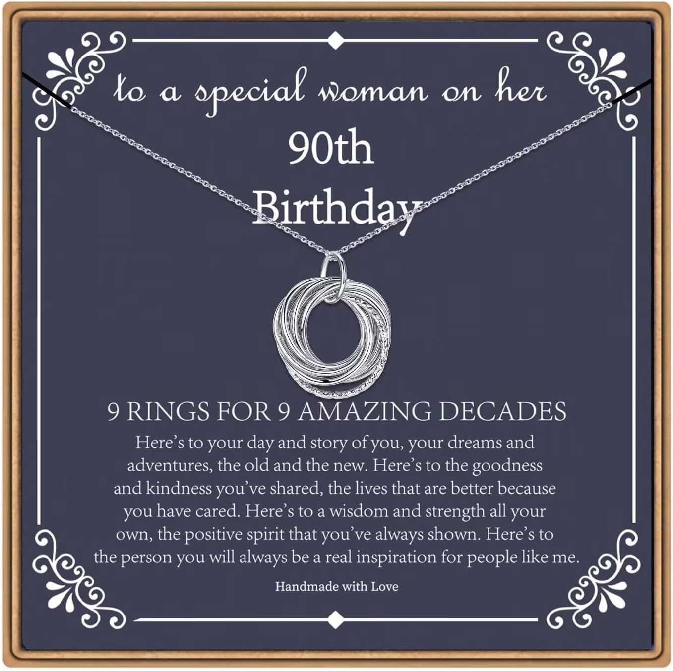 IEFLIFE 90th Birthday Necklace for Women - Timeless Gift Idea