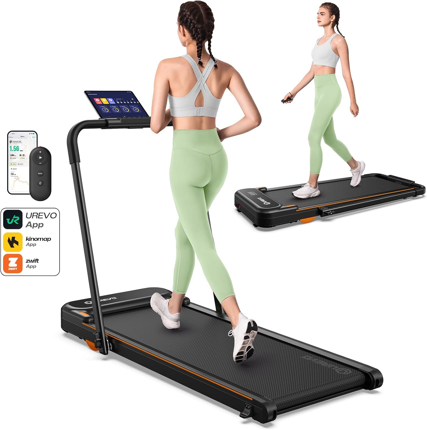 UREVO Strol 2E Smart 2-in-1 Folding Treadmill for Home Use