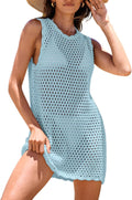 Womens Knit Crochet Swim Cover Up Dress - Lightweight Beach Layer