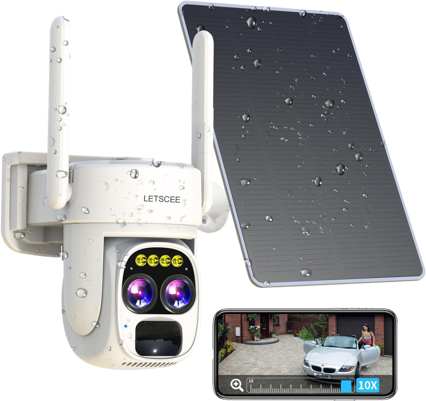 Alexa Wireless Security Camera: Solar Powered, 360 View, Motion Detection