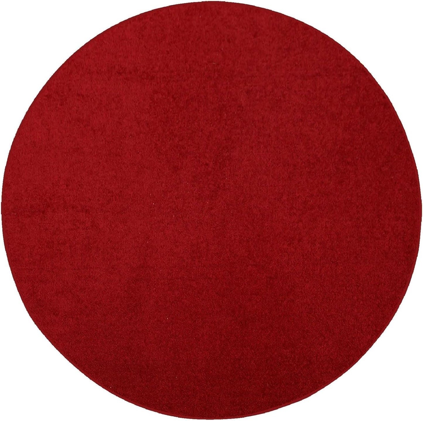 Ambiant Pet Friendly Solid Color Area Rugs Red - 5ft Round
