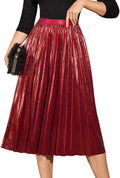 DRESSTELLS Pleated Midi Skirts for Women - Elegant Swing Style
