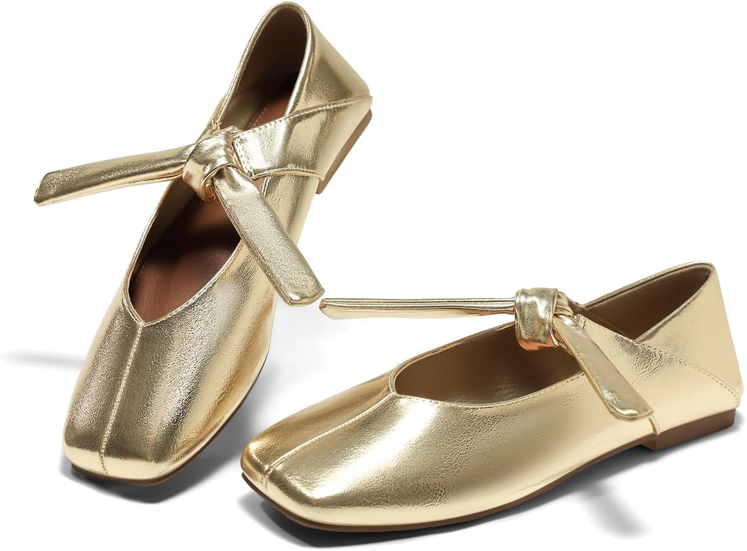 Coutgo Womens Mary Jane Flats with Bow for Comfort and Style