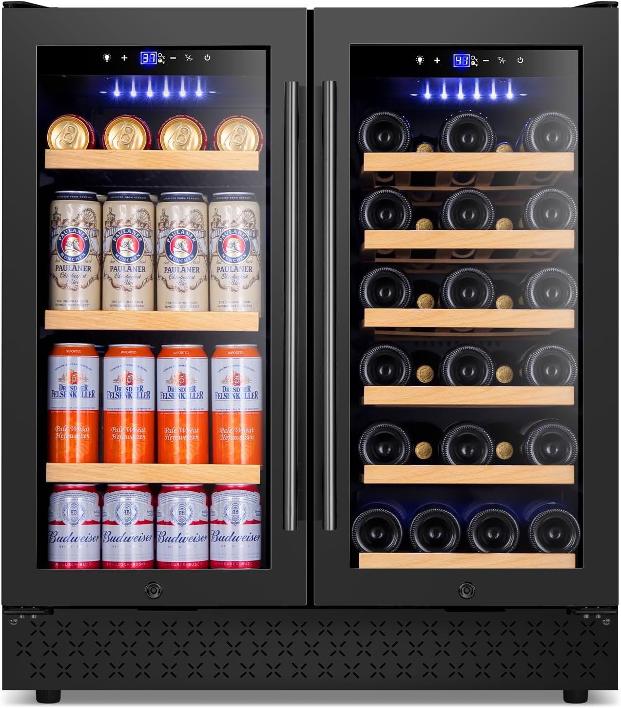 Tylza 30 Inch Wine and Beverage Refrigerator with Dual Zones