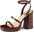 Platform Strappy Heel Sandals Square Open Toe - Stable