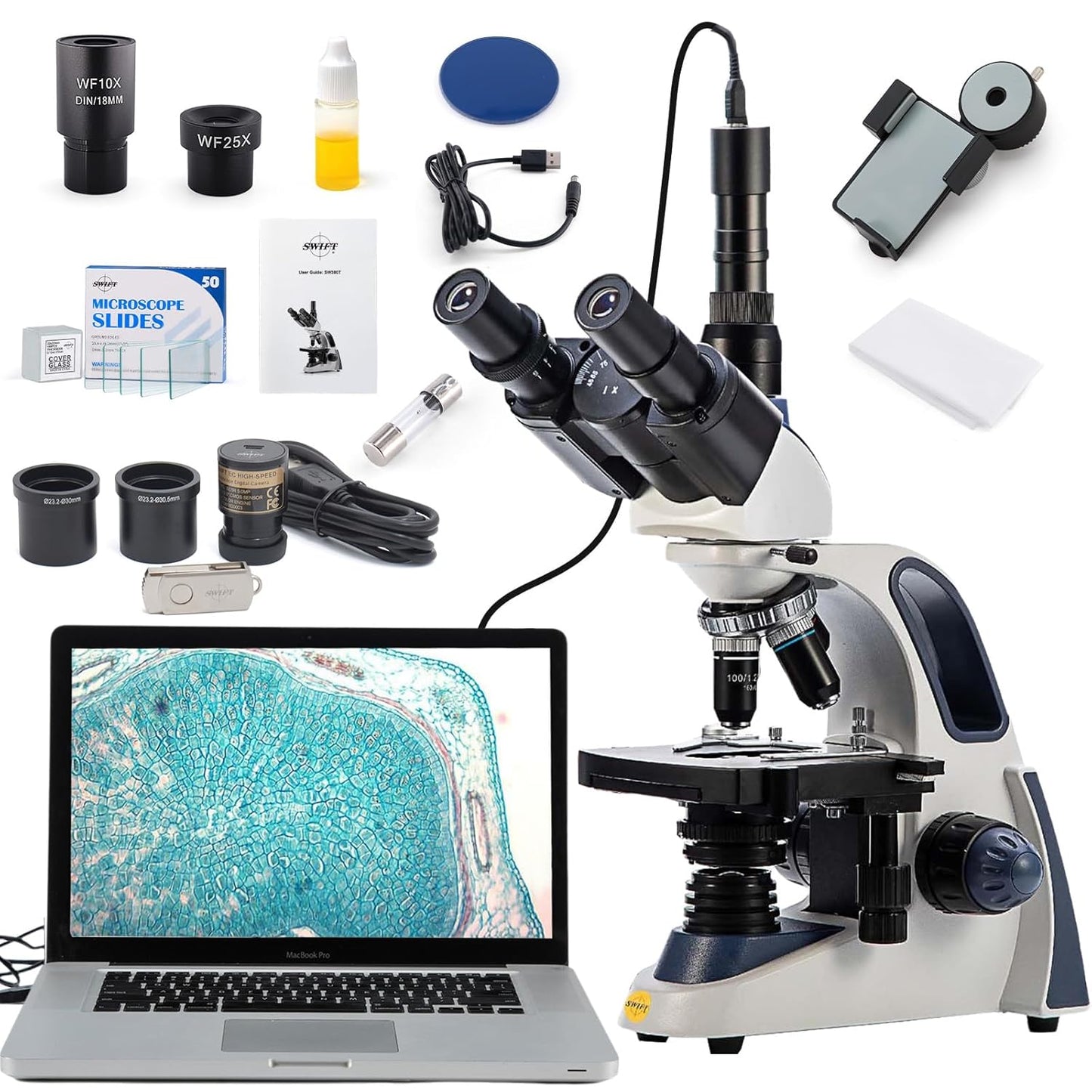 SWIFT SW380T Compound Trinocular Microscope for Professionals