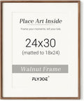 24 x 30 Poster Frame Natural Walnut Wood - Handcrafted, Tempered Glass