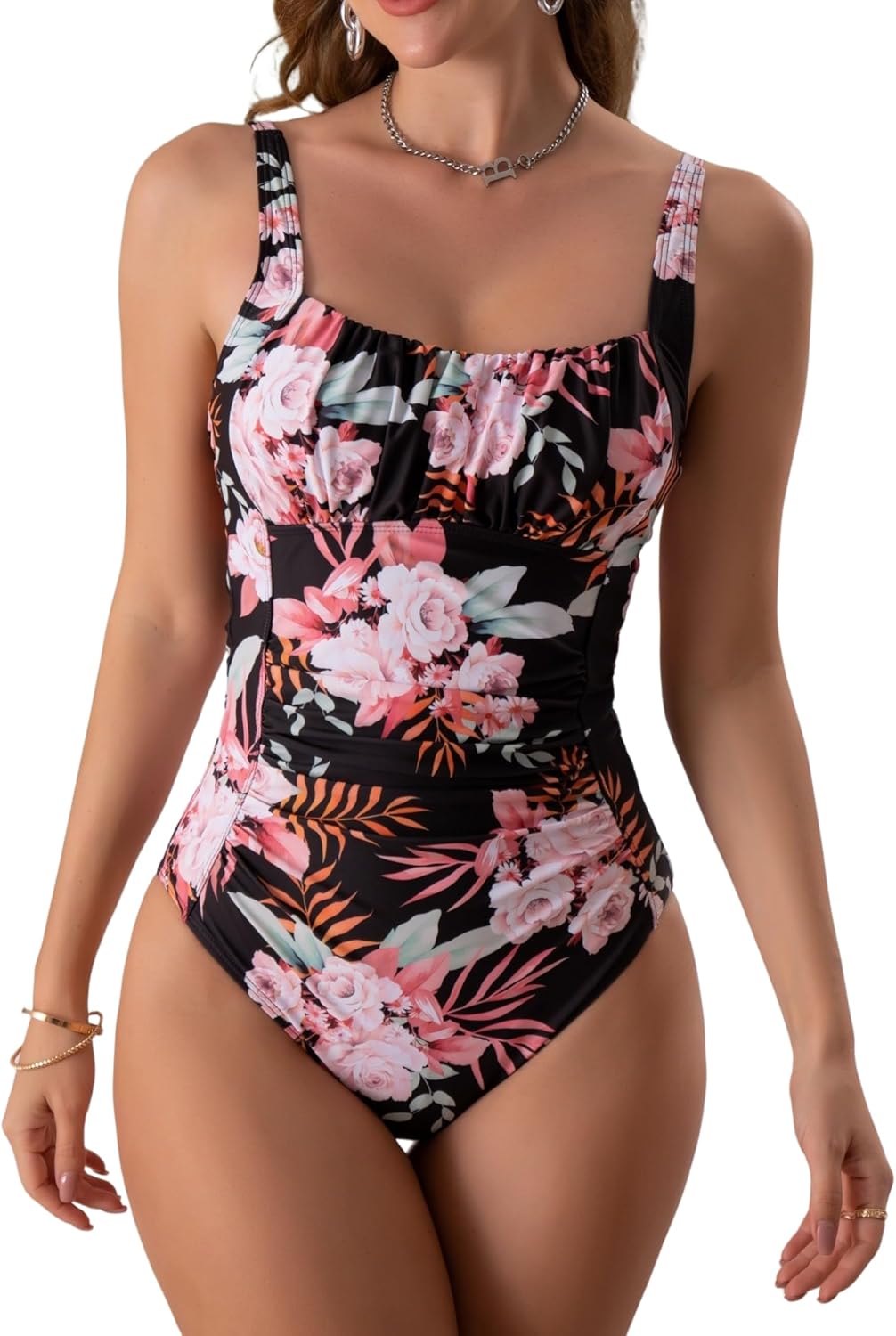 Eomenie Women's One Piece Tummy Control Swimsuits for Comfort
